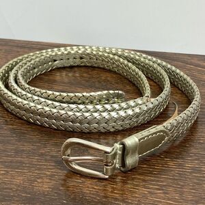Coldwater Creek Women's Metallic Bonded Braided Belt Gold Size XL